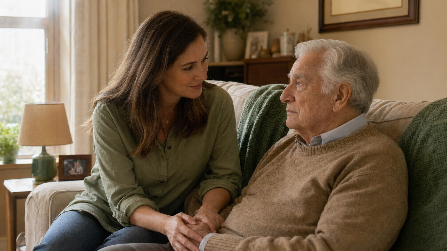 Proche aidance — fille et père